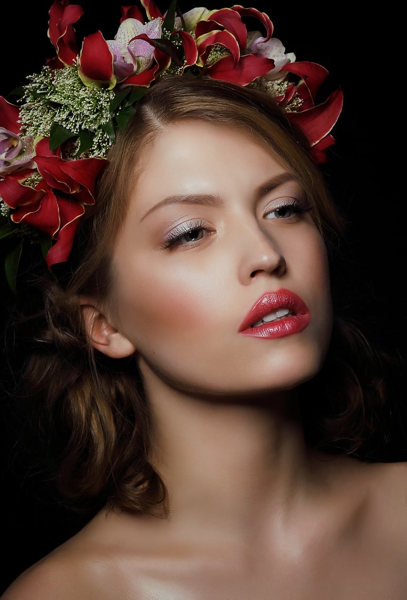 Floral crown in a forest setting